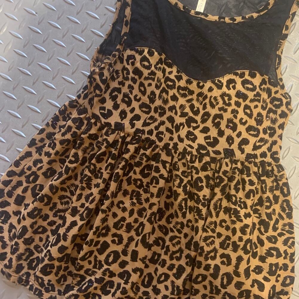 Leopard y2k babydoll sheer glitter top indie mesh spring peplum vintage boho